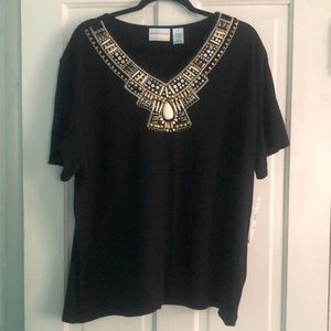 Beaded black t-shirt